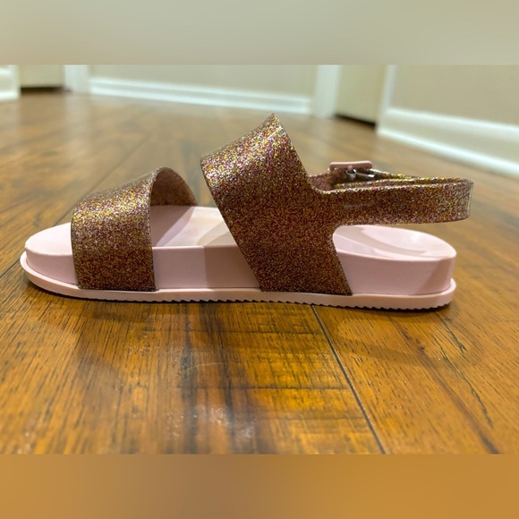 MINI MELISSA Pink Glitter Cosmic Sandals, Girls Size 1 - Picture 10 of 11